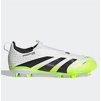 Adidas Junior Predator League Laceless Firm Ground Football Boots - White