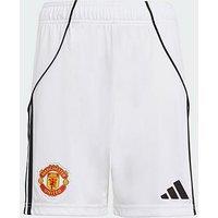 Adidas Manchester United Junior 25/26 Home Stadium Shorts - White