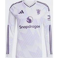 Adidas Manchester United Mens 25/26 Away Long Sleeve Stadium Replica Shirt - White