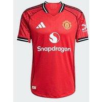 Adidas Manchester United Mens Authentic 25/26 Home Replica Shirt - Red
