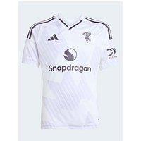 Adidas Manchester United Junior 25/26 Away Stadium Replica Shirt - White