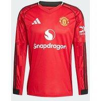 Adidas Manchester United Mens 25/26 Home Long Sleeve Stadium Replica Shirt - Red