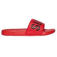 Superdry Core Graphic Pool Sliders- Red