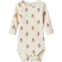 Lil Atelier Baby Girls Circus Print Long Sleeve Bodysuit - Light Pink