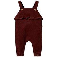Lil Atelier Baby Girls Cord Dungarees - Dark Red