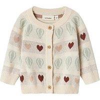 Lil Atelier Baby Girls Hot Air Balloon Knitted Cardigan - Light Pink