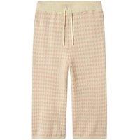 Lil Atelier Mini Girls Gingham Knitted Co-Ord Trousers - Light Pink