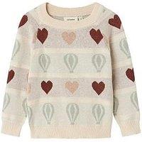 Lil Atelier Mini Girls Hot Air Balloon Knitted Jumper - Light Pink