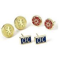 Chelsea Football Club Set Of 3 Stud Earrings