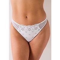 Lipsy Broderie Thong - White
