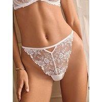 Lipsy Bridal Floral Lace Thong - White