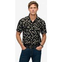 Superdry Short Sleeve Button Up Beach Shirt - Black