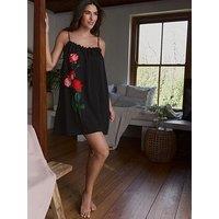 B By Ted Baker Ted Baker May Roses Slip - Black