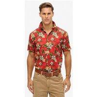 Superdry Hawaiian Printed Short Sleeve Shirt - Red