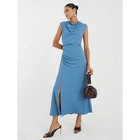 River Island Cowl Neck Midaxi Dress - Blue