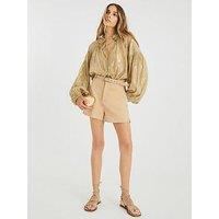River Island Long Sleeve Lurex Blouse - Green