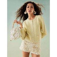 River Island Boucle Edge Cardigan - Yellow