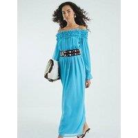River Island Bardot Maxi Dress - Blue