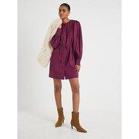 River Island Collar Mini Shirt Dress - Red