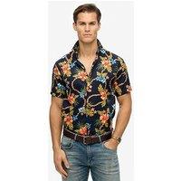 Superdry Hawaiian Printed Short Sleeve Shirt - Navy