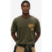 Superdry Trade Tools Graphic Backprint Loose Fit T-Shirt - Khaki