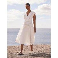 Mint Velvet Trim Detail Extreme Midi Dress - White