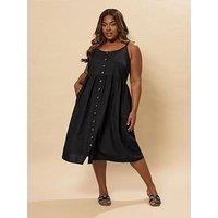 Yours Curve Linen Sundress - Black