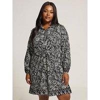 Yours Curve Mini Shirt Dress - Black