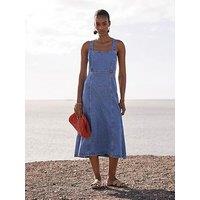 Mint Velvet Full Skirt Midi Dress - Blue