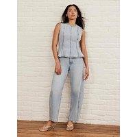 Mint Velvet Light Indigo Barrel Jean - Blue