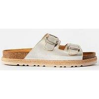 Mint Velvet Hannah Two Strap Sliders - Silver