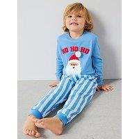 The Very Collection Boys Sibling Santa Christmas Pyjama Set - Navy