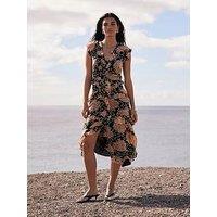Mint Velvet Floral Print Midi Dress - Orange