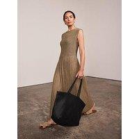 Mint Velvet Pleated Skirt Jersey Dress - Black