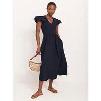 Mint Velvet Woven Mix Jersey Dress - Black