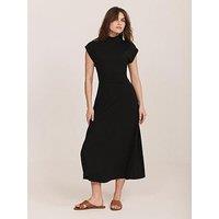 Mint Velvet Jersey High Neck Dress - Black