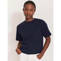 Mint Velvet Navy Ultimate Cotton T-Shirt - Blue
