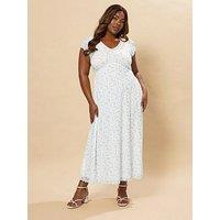 Yours Curve A Line Mesh Dress - White