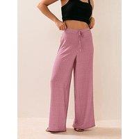 Pixiegirl Petite Gingham Check Wide Leg Trouser - Brown