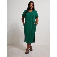 Yours Curve Grown On Basic Dress - Green