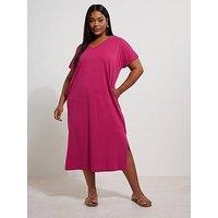 Yours Curve Grown On Basic Dress - Pink
