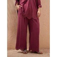 Evans Cutwork Trouser - Red
