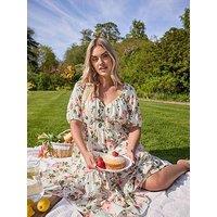 Yours Curve Milkmaid Midaxi Dress - Pink