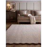 The Very Collection Scalloped Elsie Wool Rug - Natural And Brown