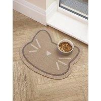Very Home Cat Face-Shaped Mat - Beige