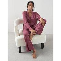 The Very Collection Rib Soft Touch Revere Pj Set - Purple