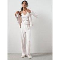 The Very Collection 3 Piece Vest, Cardigan And Wide Leg Loungewear Set - Cream