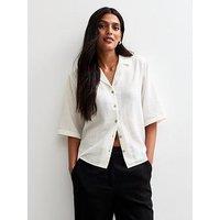 New Look White Revere Collar Short Sleeve Shirt