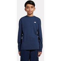 New Balance Junior Boys Athletics Inc Graphic Long Sleeve T-Shirt - Navy