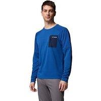 Columbia Mens Tech Knit Long Sleeve Crew Top- Blue